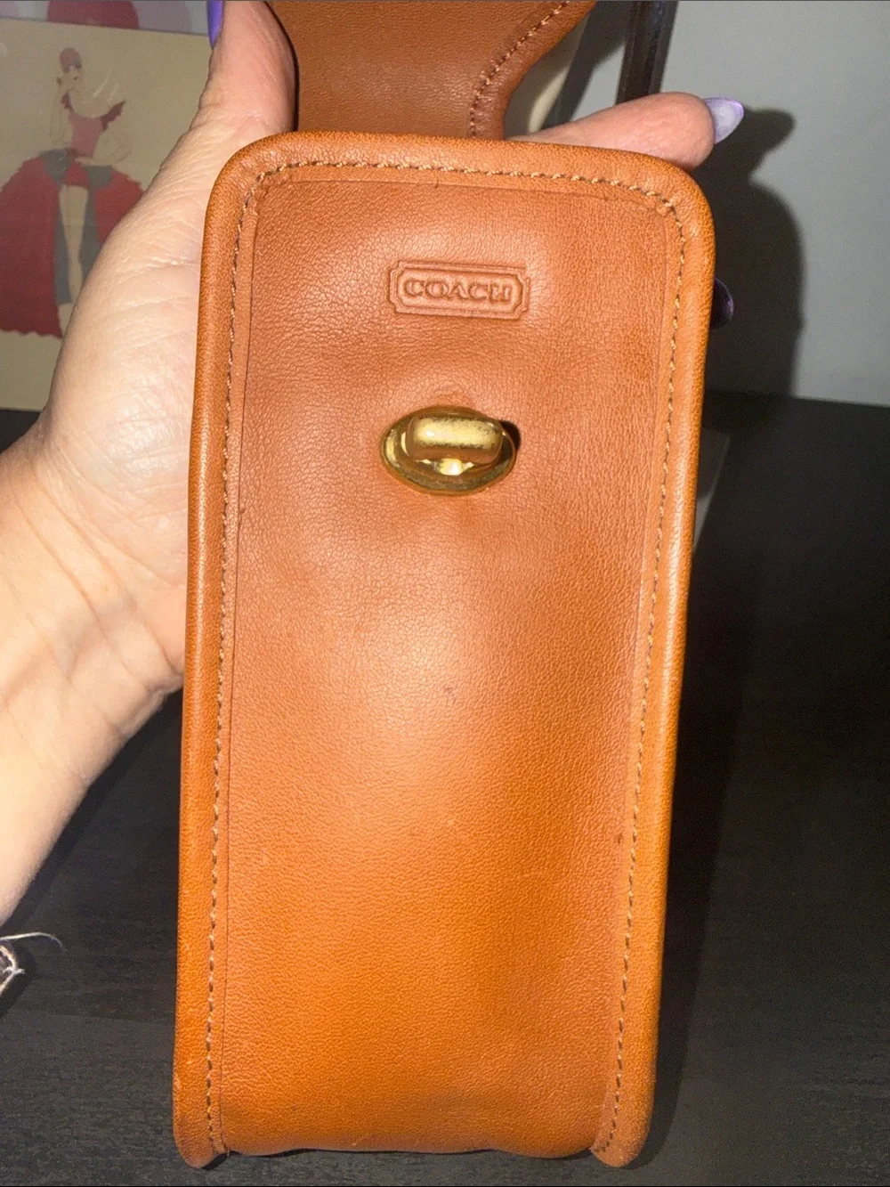 Coach Rare Vintage British Tan Turn-Lock Case